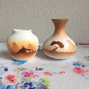 Cedar Mesa Pottery set signed by artist Authentic